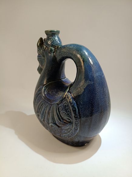 唐藍釉馬頭壺 Tang blue horse vase - Image 7