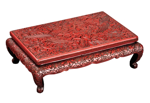 Cinnabar table with phoenix 剔紅鳳凰枱几